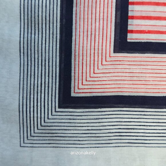 NWOT Lightweight silk/cotton red, white, blue scarf summer preppy nautical - Picture 5 of 10